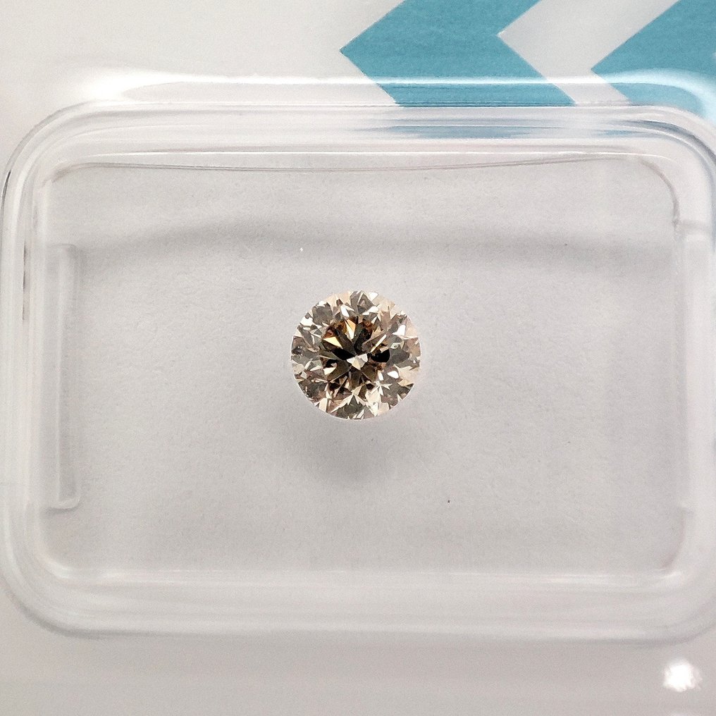 没有保留价 - 1 pcs 钻石 (天然色彩的) - 0.50 ct - 圆形 - Fancy 棕色 黄色 - I1 内含一级 - 国际宝石研究院(IGI) #1.0