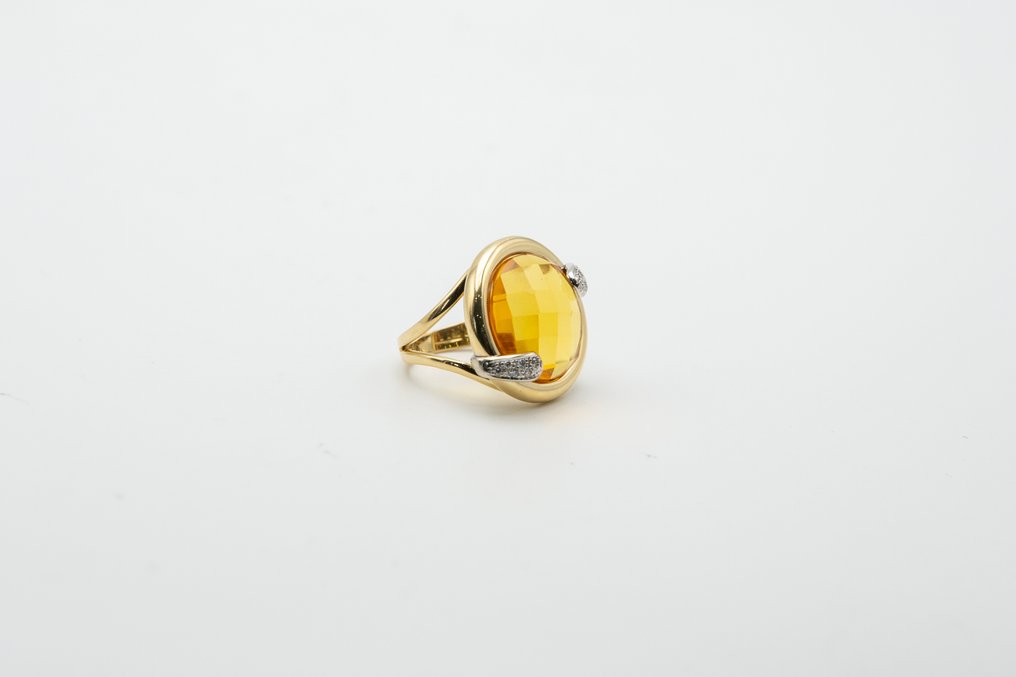 戒指 - 18K包金 黄金 黄水晶 #1.0