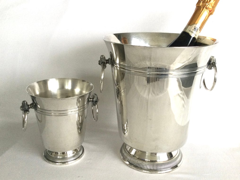 Verzilverde Ijsemmer & - 香槟冷却桶 - 优雅宁静的设计，约1980年，法国 #2.1