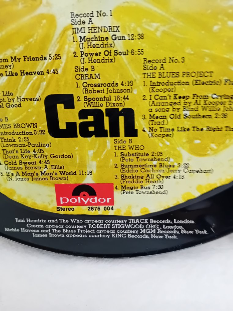 Various Artists/Bands in Rock - Múltiples artistas - Fresh From The Can - 3 x LPs in special metallic box feat. Jimi Hendrix, The Who, Cream, James - Múltiples títulos - Caja colección de LP - Disco imagen - 1970 #2.1