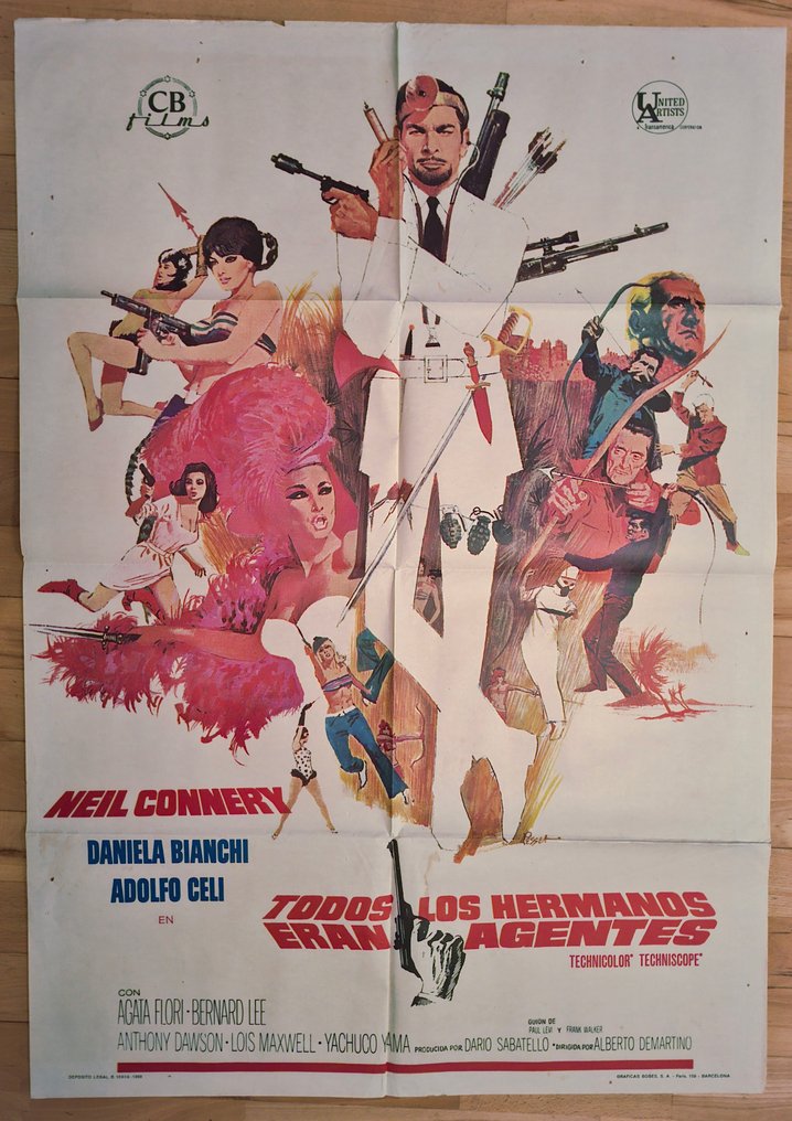 NEIL CONNERY, AGENTES SECRETOS - OK Connery (TODOS LOS HERMANOS ERAN AGENTES) - Neil Connery, Daniela Bianchi... - Póster Vintage - 1960s #1.0