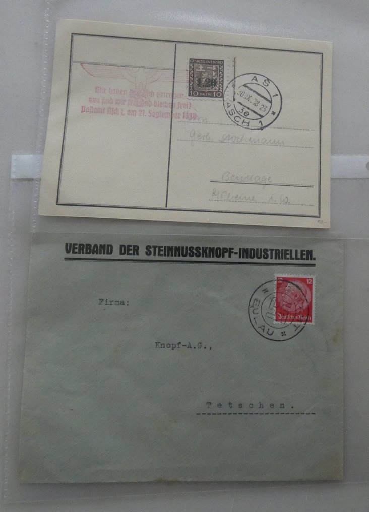 German Empire 1938 - Post items mostly with special cancellation. - Deutsches Reich - Sudetenland #1.0