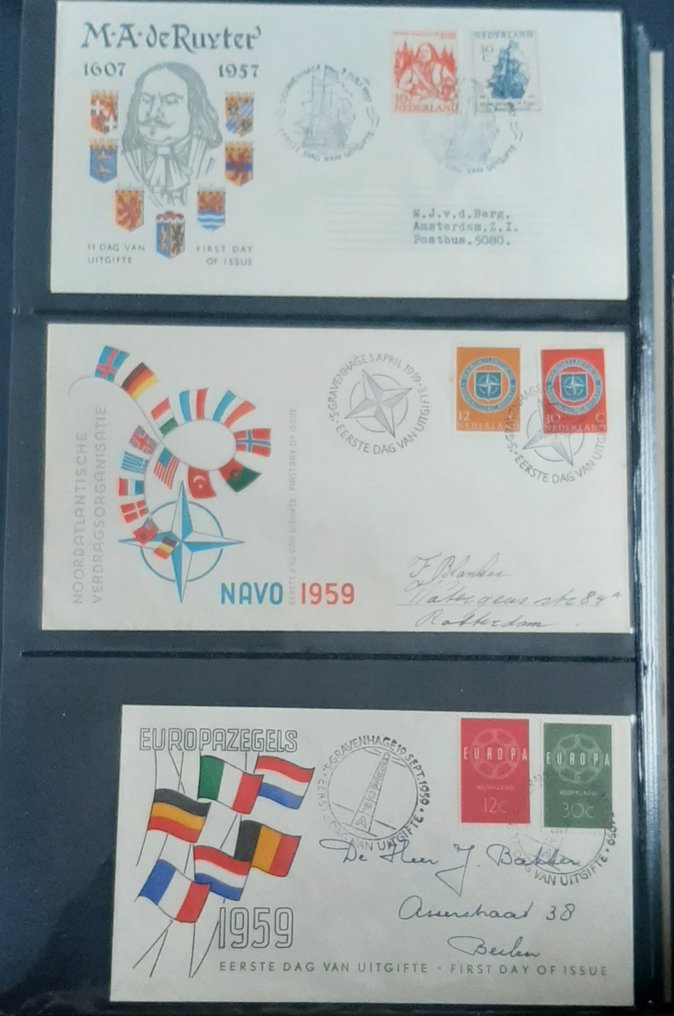 Netherlands 1957/2002 - Collection of FDCs in 3 Davo albums plus loose FDCs. #2.1