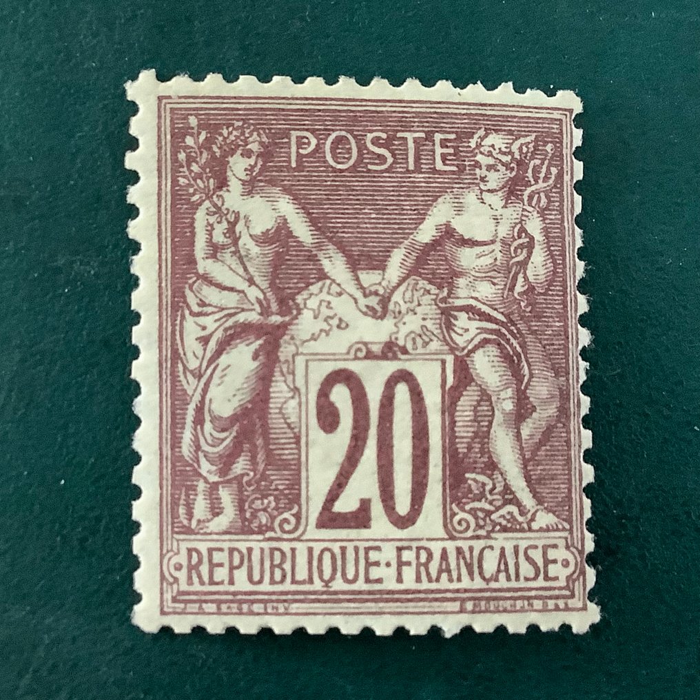 Francia 1876 - 20 cent Sage tipo I - Yvert 67 #3.2
