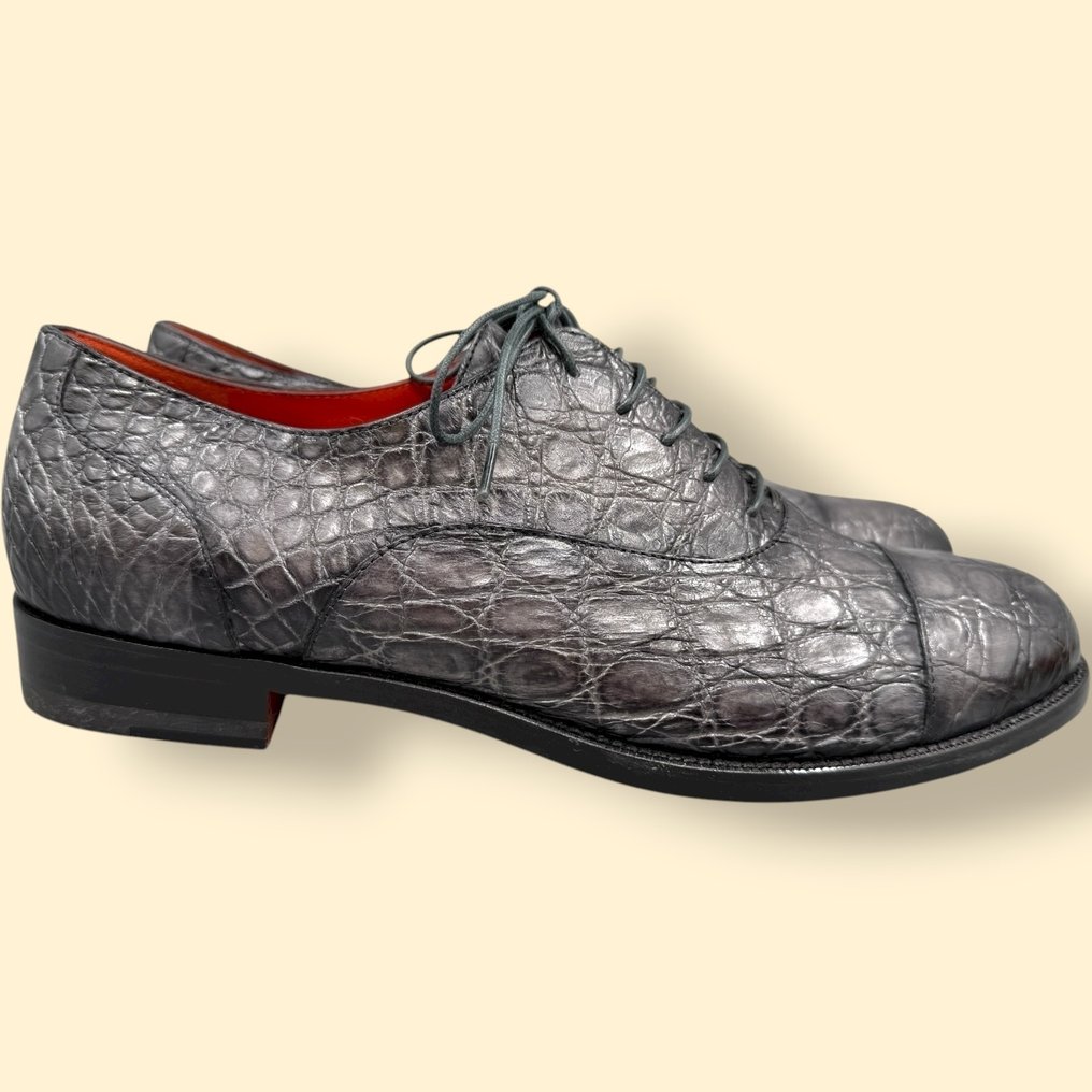 Santoni Crocodile - Lace-up shoes - Size: EU 40 - New in box #2.1