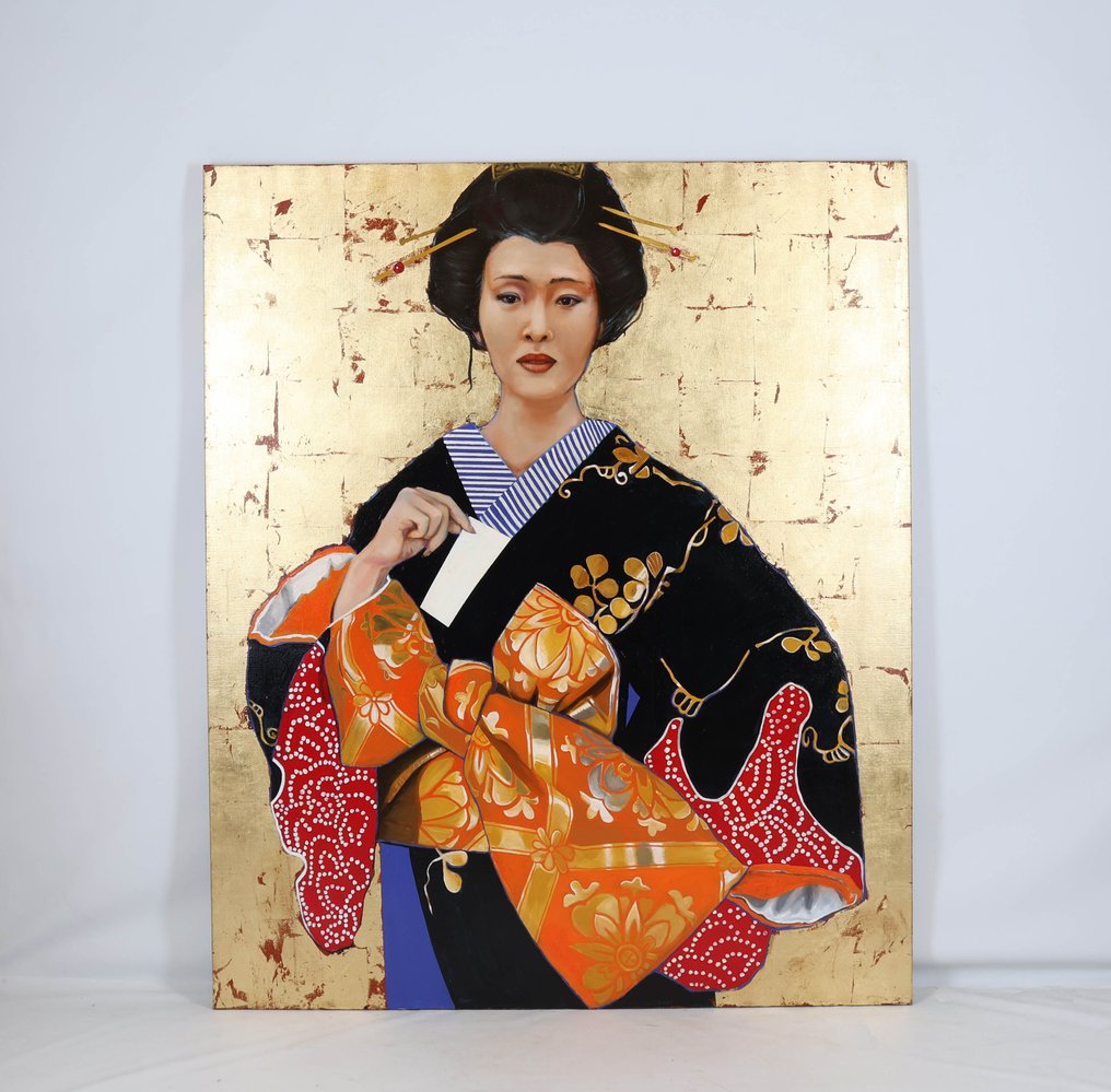 Louis Nagelkerke (1949) - Vrouw in een kimono #1.0