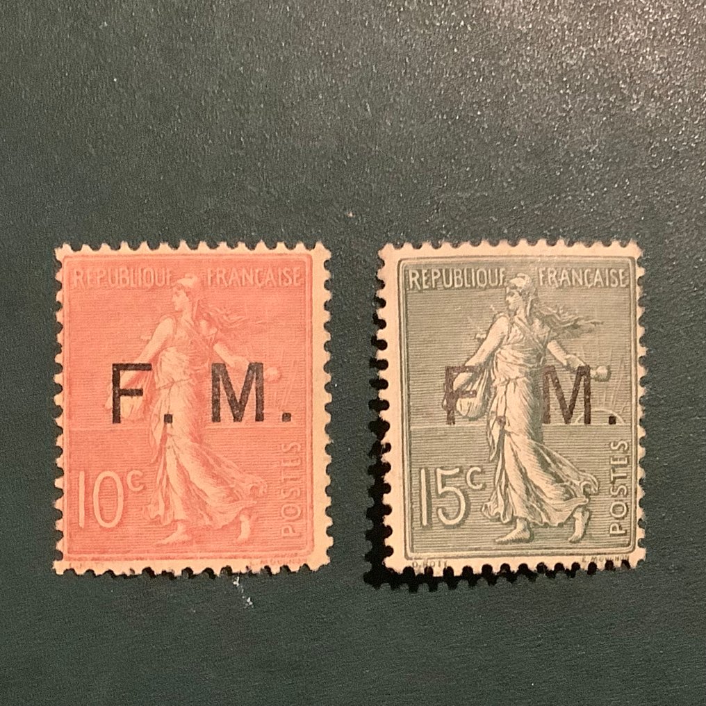 França 1901/1907 - FM: 10 em 15 cent Semeuse linhaz - Yvert 3/4 #1.0