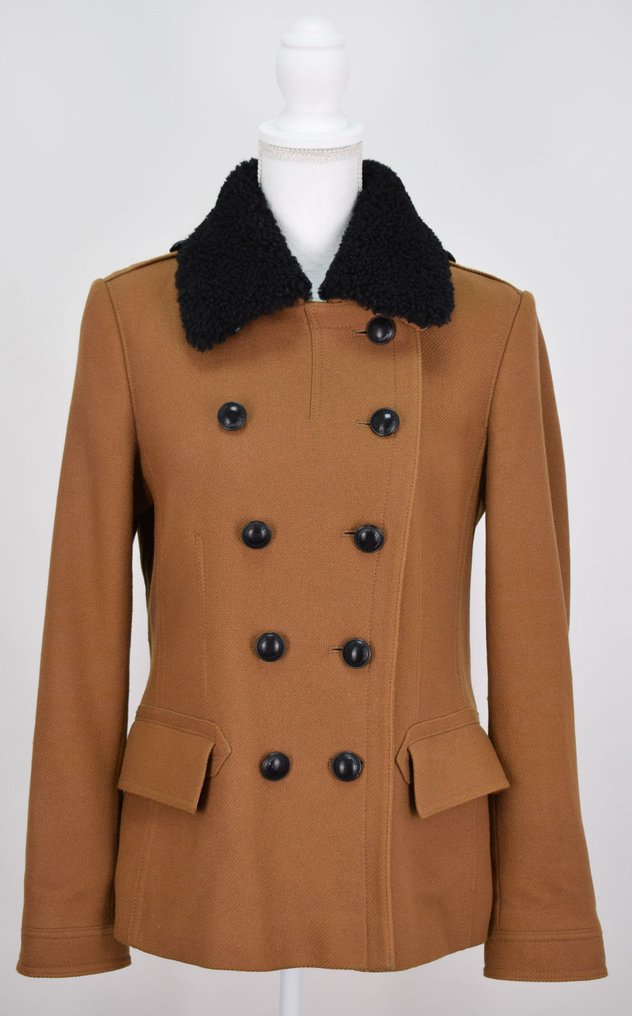 Burberry Brit Wool & Cashmere With Shearling Collar Doublebreasted - Mantel #1.0