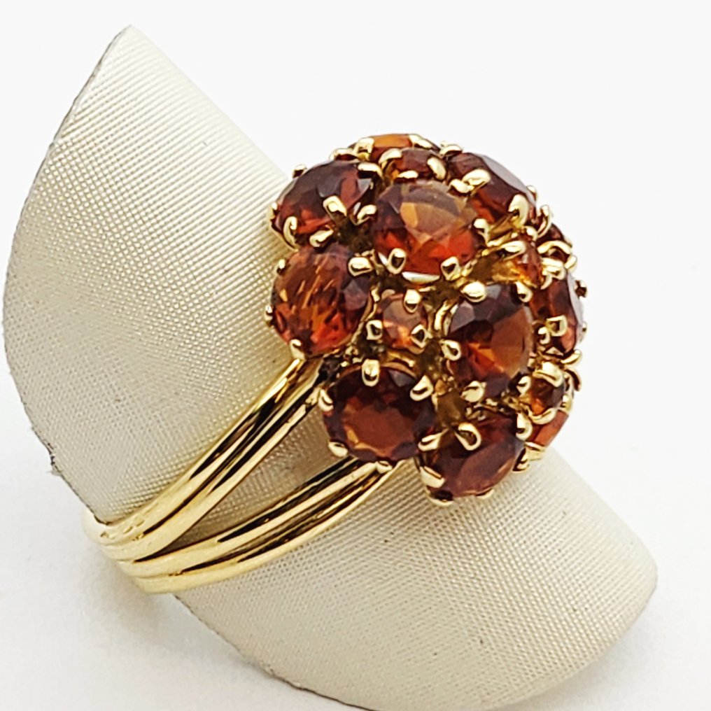 戒指 - 18K包金 黄金 -  6.30ct. tw. 黄水晶 #1.0