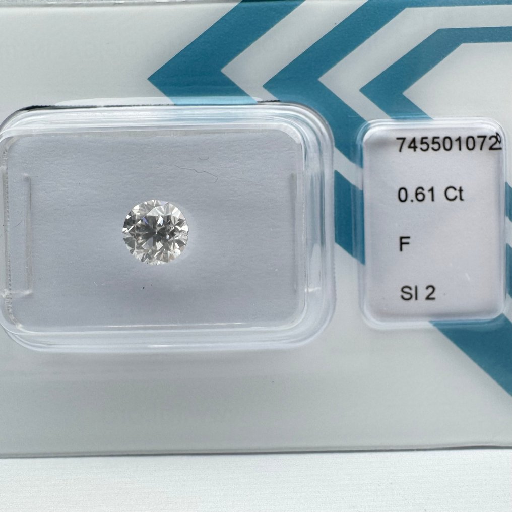 没有保留价 - 1 pcs 钻石  (天然)  - 0.61 ct - 圆形 - F - SI2 微内含二级 - 国际宝石研究院（IGI） #1.0