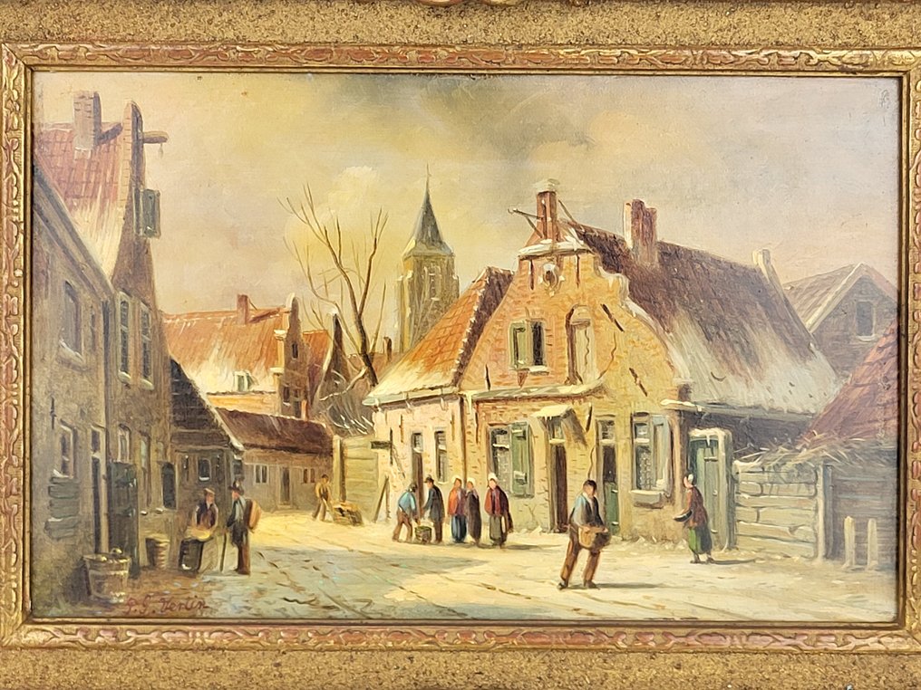 Dutch school (XX), After P. G. Vertin - Romantic Winter View #2.1
