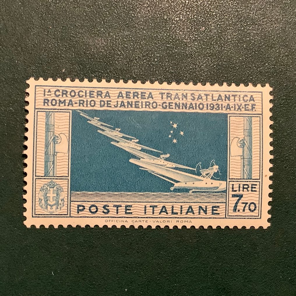 Ιταλία 1930 - Μεταναστευτική πτήση του Στρατηγού Μαλμπό, εστιασμένη - Sassone 25 #1.0