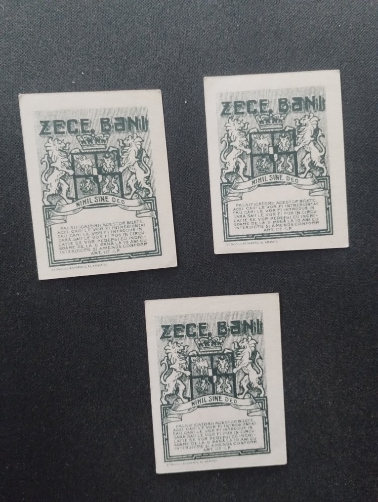 Roménia. - 3 x 10 Bani 1917 - Pick 69 (Sem preço de reserva) #1.0