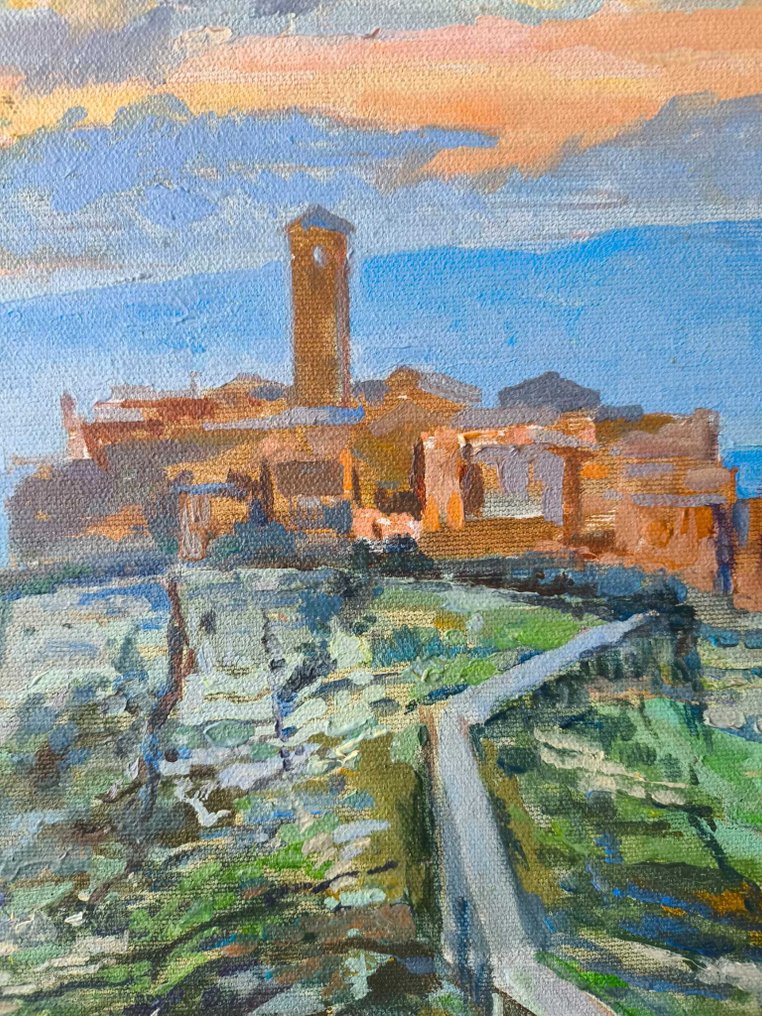 Dmitry Kostylew (1976-) - Crépuscule à Civita di Bagnoregio #4.3