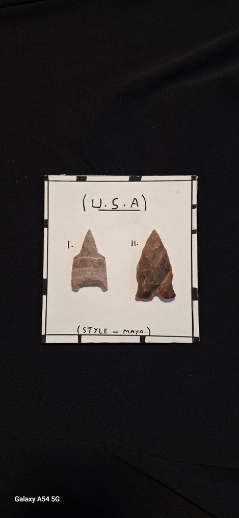 Νεολιθική Ίασπις Διπλό αιχμηρό σημείο συλλογής αρχαιολογίας ιδιωτικών ΗΠΑ στις Ηνωμένες Πολιτείες σε Τζάσπη. - 130 mm (χωρίς τιμή ασφαλείας) #1.0