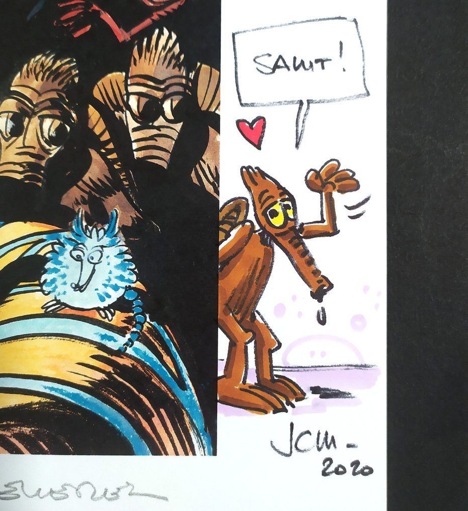 Mézières, Jean-Claude - 1 Offset Print - Valerian et Laureline - Le Bar Star Wars - Dédicace couleurs #1.0