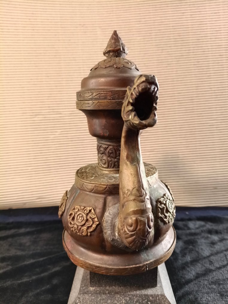 茶壶 - 銅, 銅綠青銅 - 尼泊爾 - 加德满都谷地 #1.0
