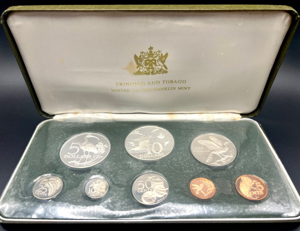 特立尼达和多巴哥. 8 COINS PRROF SET WITH ORIGINAL BOX & COA 1974  (没有保留价) #1.0