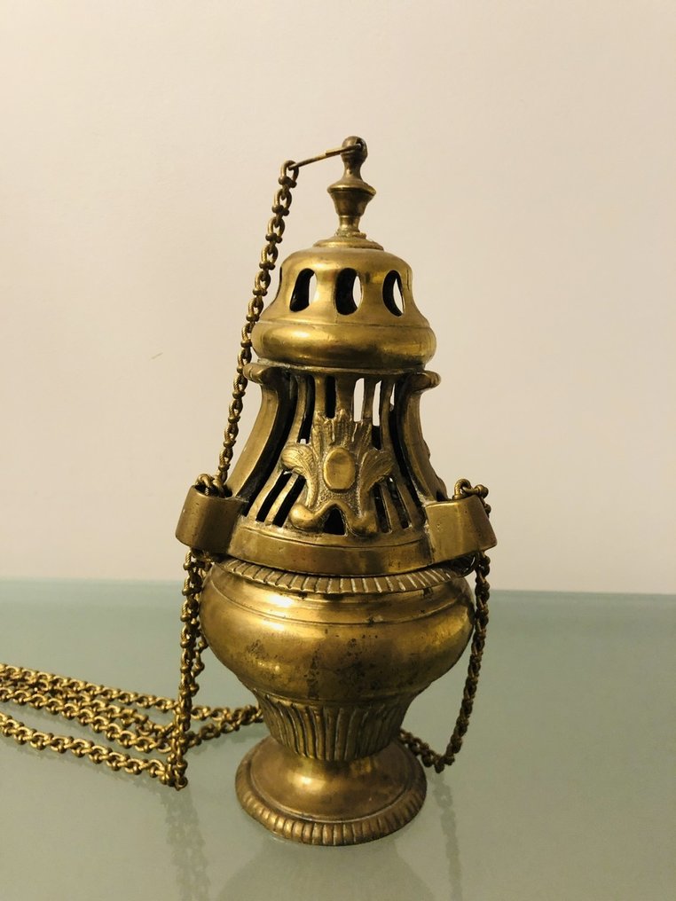 Encensoir d'église, - Καυστήρας θυμιάματος - Μπρούντζος - Τέλος 18ου.. Χωρίς ελάχιστη τιμή.. #1.0