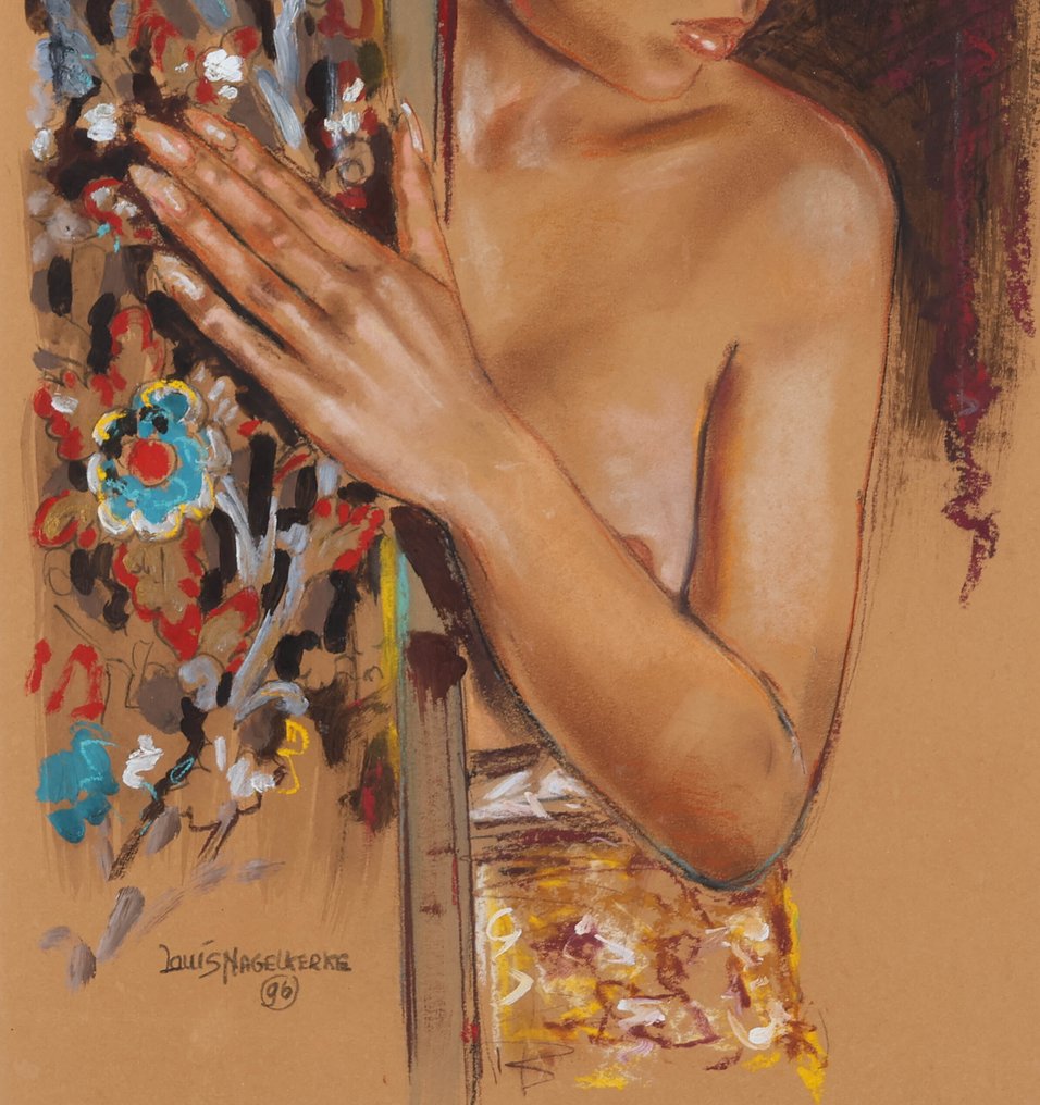 Louis Nagelkerke (1949) - Jonge vrouw achter een paneel #4.3