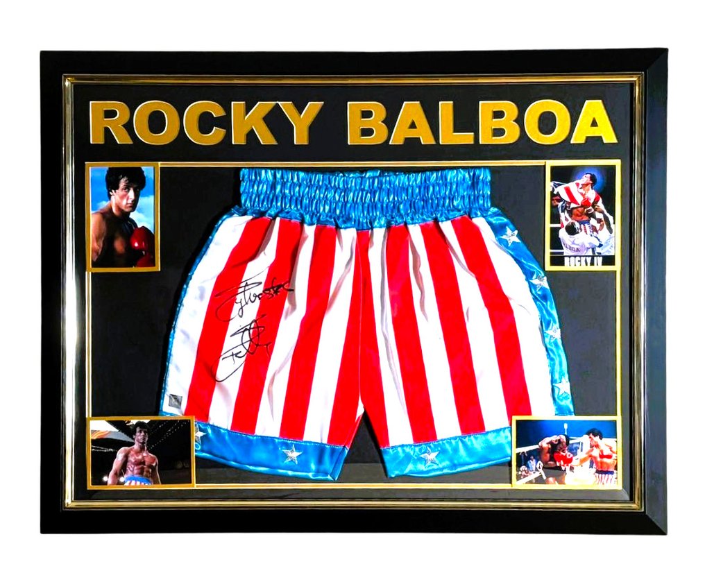 Rocky - Sylvester Stallone – Signed Rocky Balboa Boxing Trunks –COA Premium Frame – Museum Quality -No Rp #1.0