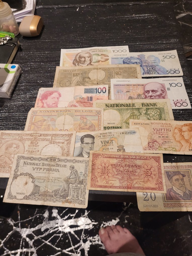 比利时. - 13 banknotes - various dates  (没有保留价) #3.2