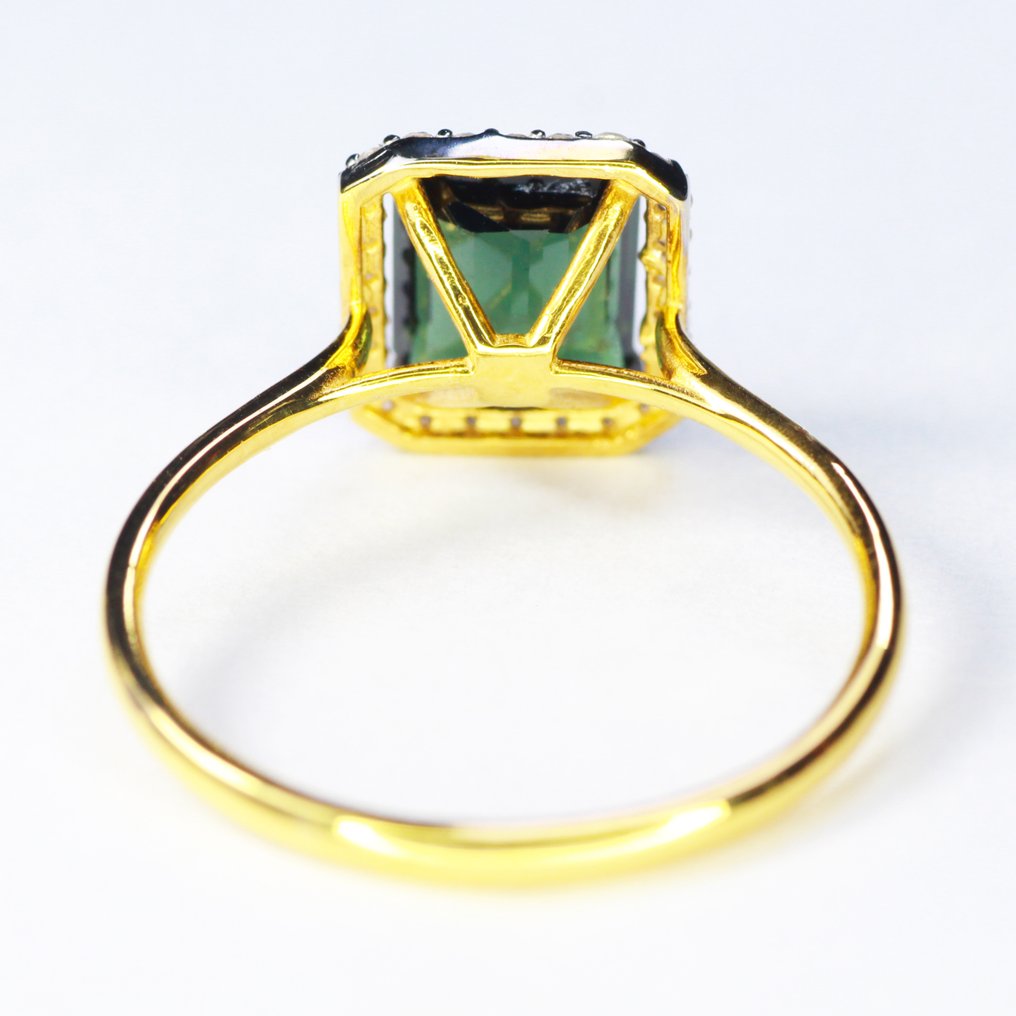 Sans prix de réserve - Bague - 14 carats Or jaune - 1.65ct. tw. Tourmaline - Diamant - AAA Fine Jewelry #3.2