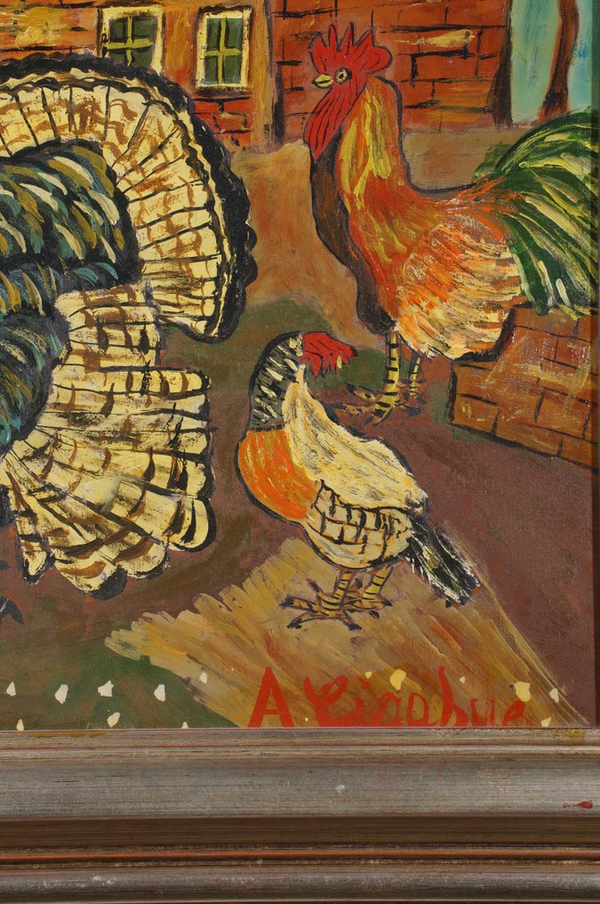 Antonio Ligabue (1899-1965), Da - Cortile di cascina #2.1