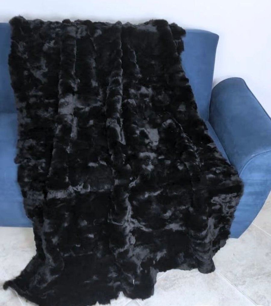 sort - pels - Tæppe - 220 cm - 110 cm - Rex Chinchilla #4.3