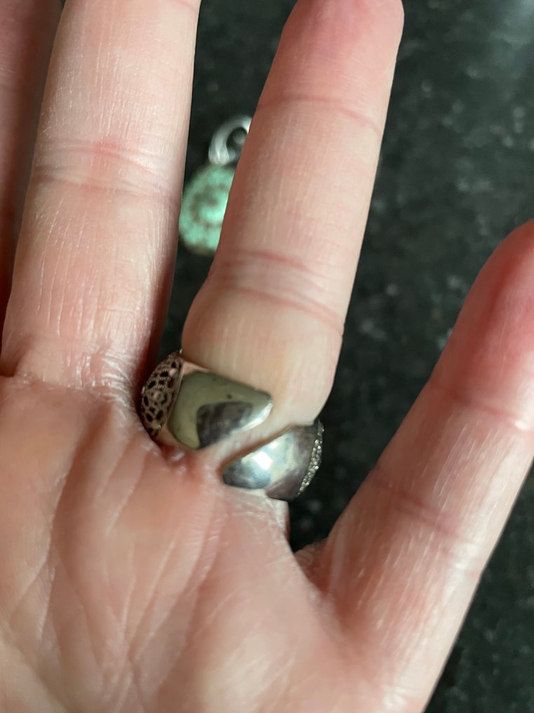 χωρίς τιμή ασφαλείας - Σετ κοσμημάτων 3 τεμαχίων Ασημί, σμάλτο - Βάλε σκουλαρίκια και δαχτυλίδι. #3.2