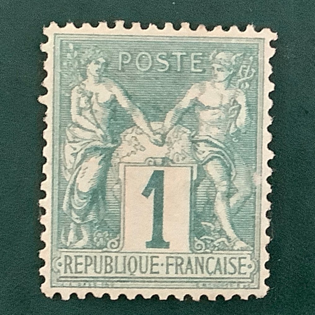 Francia 1876 - 1 cent Sage type I - centrato - Yvert 61 #1.0
