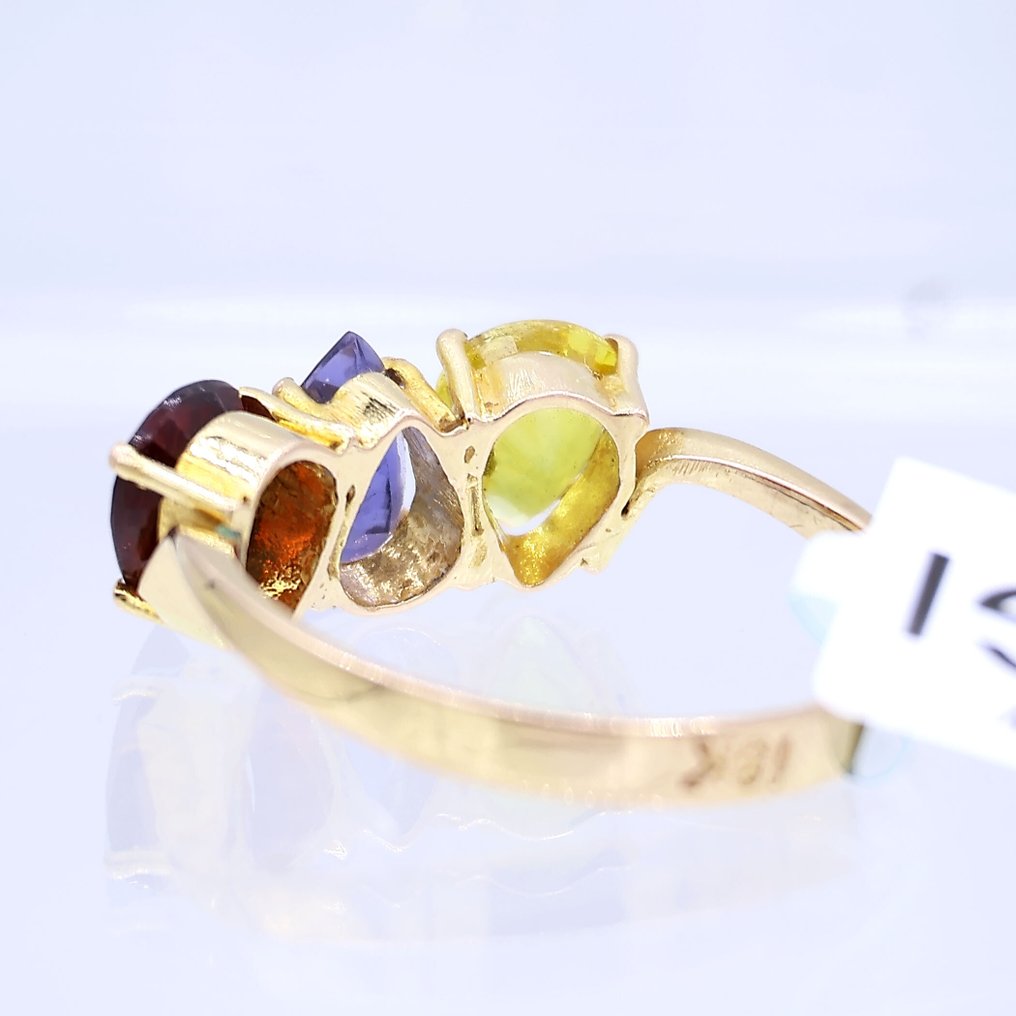 Ring - 18 karat Gull Safir - Garnet #4.3