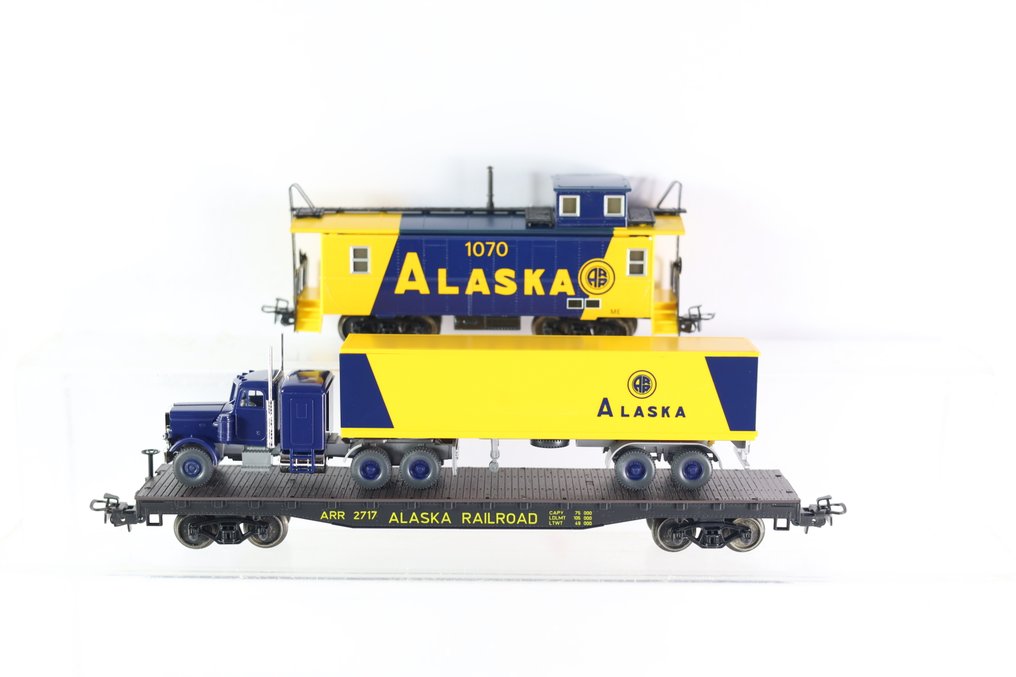 Märklin H0 - 4857 - Modelltog godsvogn (1) - 2-delt bilsett Alaska USA. - Alaska Railroad #1.0