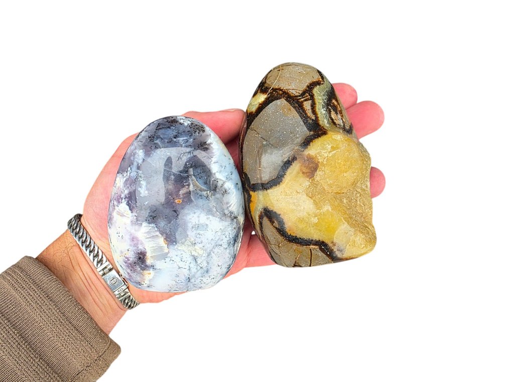 Opal Dendrite e Septaria Set a Forma Libera Madagascar - Altezza: 10.5 cm - Larghezza: 0 cm- 0.94 kg #1.0