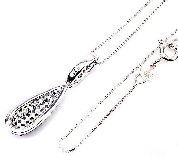 Zonder Minimumprijs - Ketting met hanger Zilver - Blue Sapphire #2.1