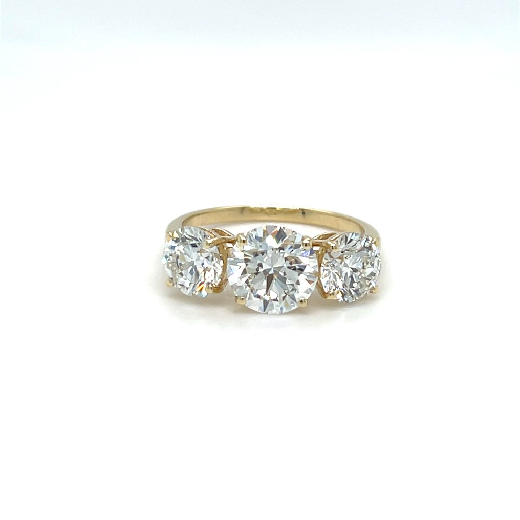 Ring - 14 kt. Yellow gold -  4.01ct. tw. Diamond (Lab-grown) - Diamond #1.0