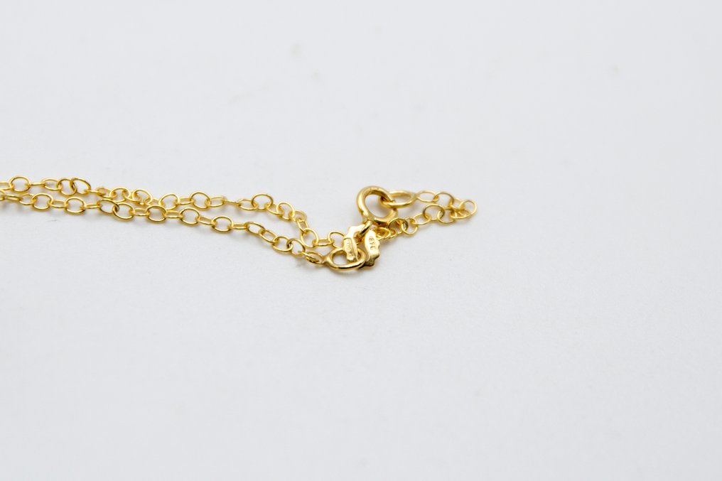 吊坠项链 - 14K包金 黄金 蓝宝石 - 红宝石 #4.3