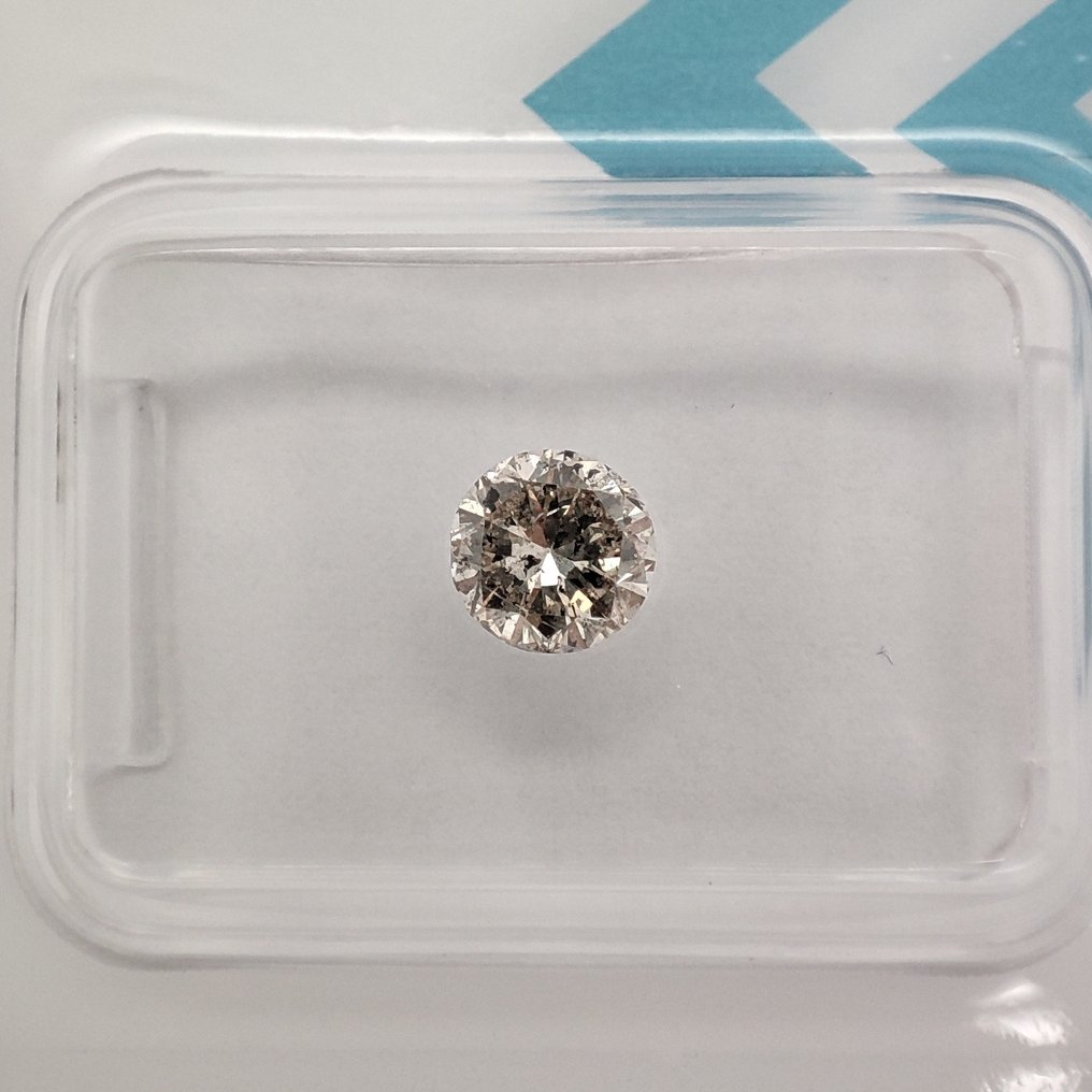 没有保留价 - 1 pcs 钻石 (天然色彩的) - 0.58 ct - 圆形 - Fancy light 棕色 黄色 - I1 内含一级 - 国际宝石研究院(IGI) #1.0
