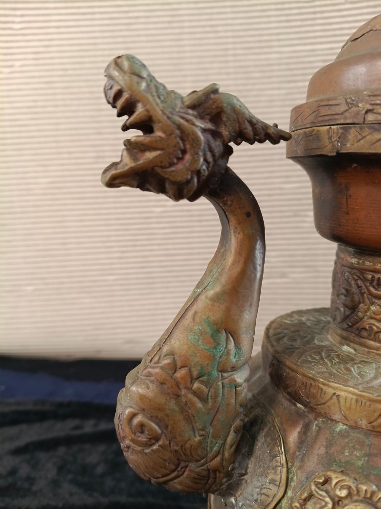 茶壶 - 銅, 銅綠青銅 - 尼泊爾 - 加德满都谷地 #4.3