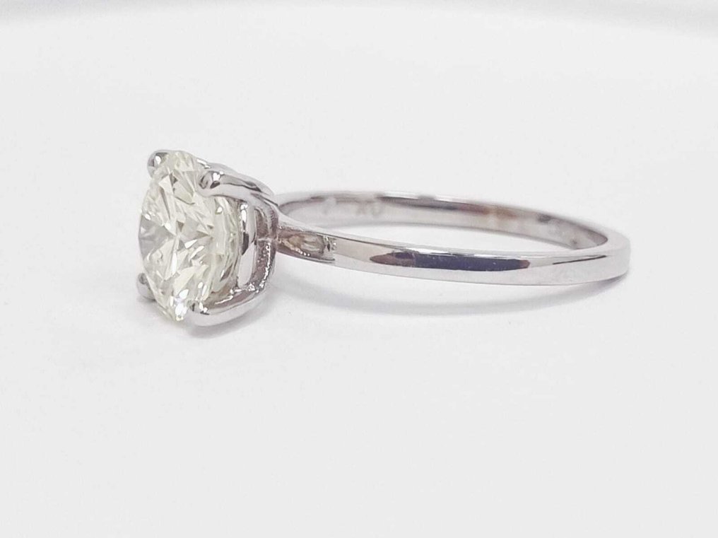 订婚戒指 - 14K包金 白金 -  2.05ct. tw. 钻石 (天然) #2.1