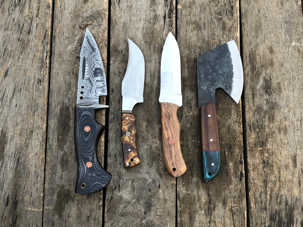 廚刀 - 享有盛誉的手工制作Skinners刀，锻造钢材，鹿角，木材及稀有材质柄 - 北美 - 皮套 TD8 #2.1