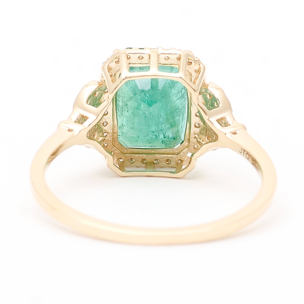 χωρίς τιμή ασφαλείας - Δαχτυλίδι - 14 καράτια Κίτρινο χρυσό -  2.61ct. tw. Σμαράγδι - Διαμάντι #2.1