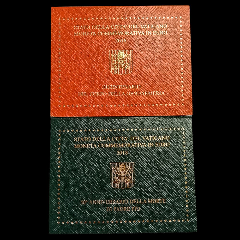 Βατικάνο. 2 Euro 2016/2018. 2 Monete Commemorative in folder originale  (χωρίς τιμή ασφαλείας) #1.0