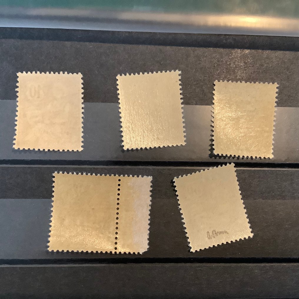 Francia 1901 - Mouchon Retouchez - approvato Brun - Yvert 124/128 #2.1