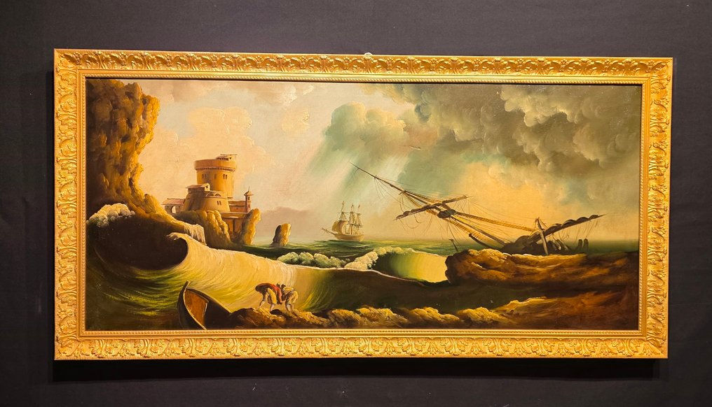 Βελγική σχολή (XX) - Grande scena di approdo - XL format #1.0