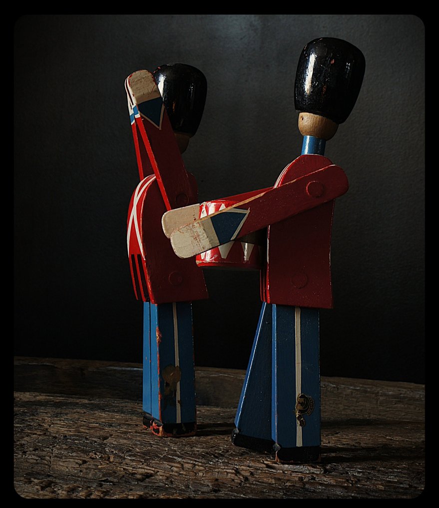 Kay Bojesen - 雕像 - Kay Bojesen Denmark – Para drewnianych żołnierzy Gwardii Królewskiej Danii (2) - 山毛榉 #1.0