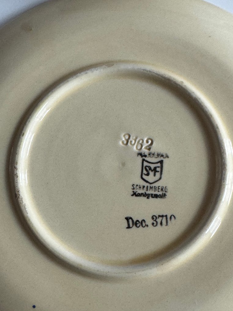 Schramberger Majolikafabrik SMF - Eva Striker Zeisel - Teller (4) - Töpferware - Artdeco #4.3