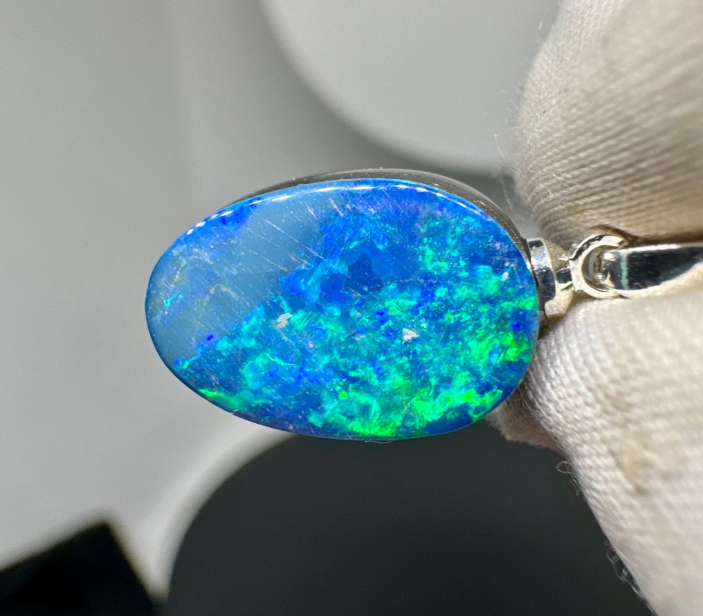 蛋白石 珠宝 - 高度: 22 mm - 宽度: 9 mm- 1.4 g - (1) #4.3