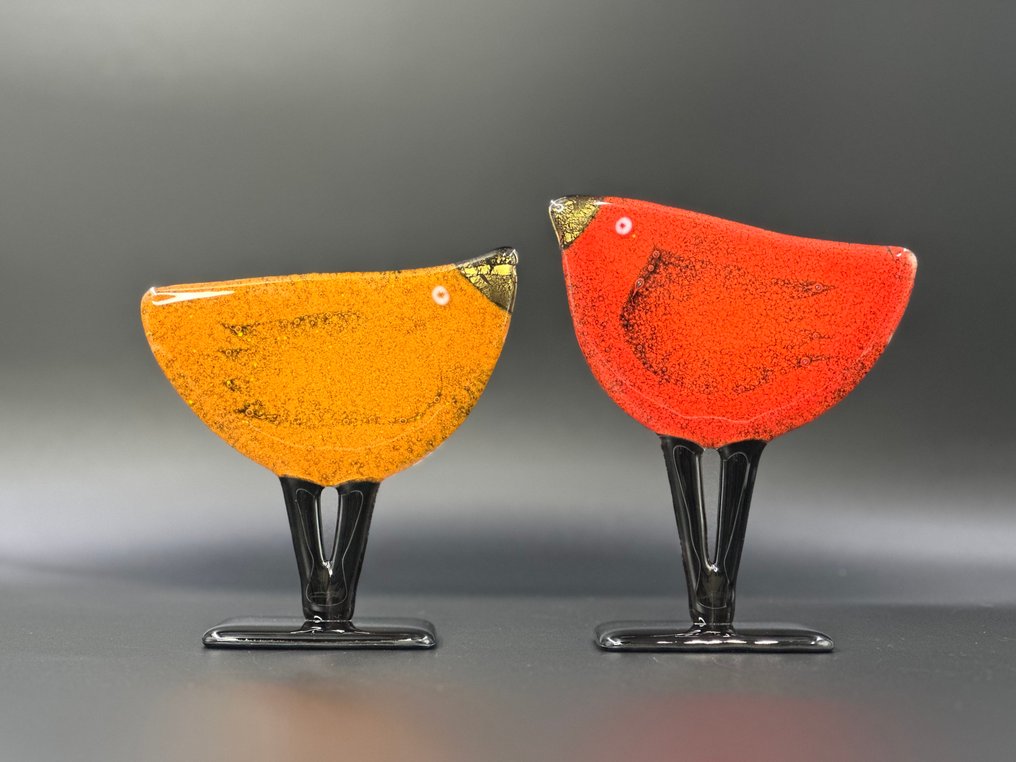 Studio Habrat - Figurine - Golden Birds (2) - fusing #2.1