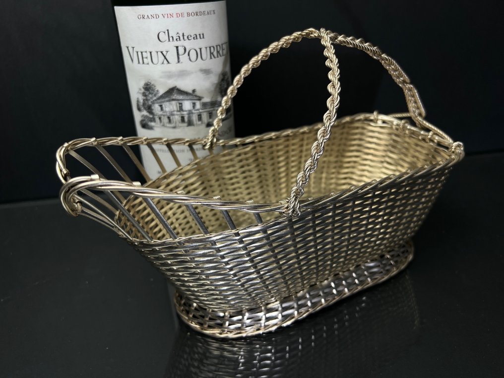 Christofle - Collection Gallia - Basket - woven pattern - Silverplated #2.1